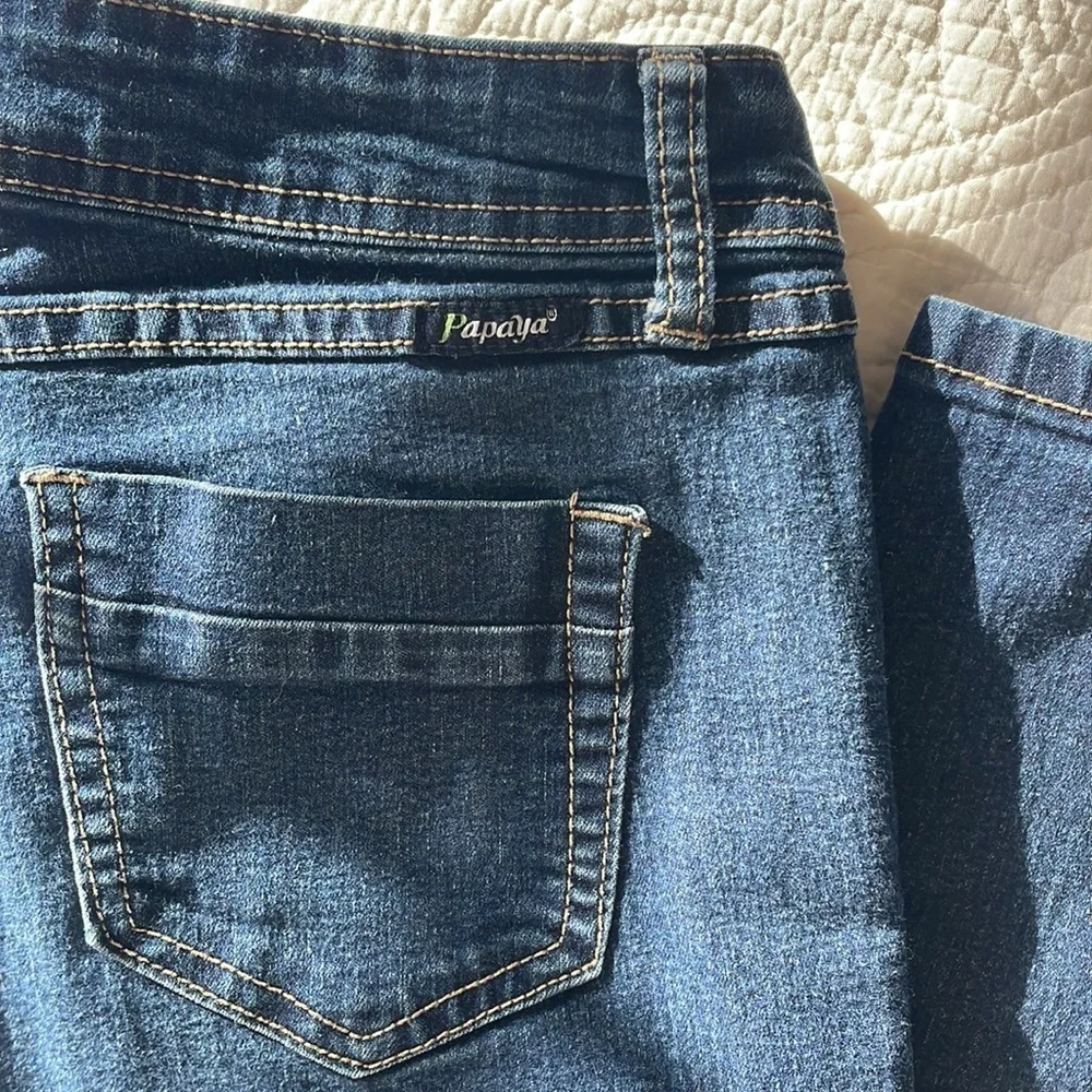 Vintage 90s Papaya Dark Blue Skinny Jeans - Picture 6 of 6